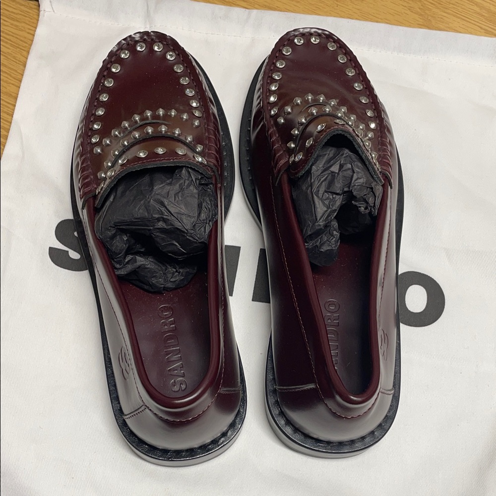 Liver Embellished Leather Loafers - Picture 3 of 5